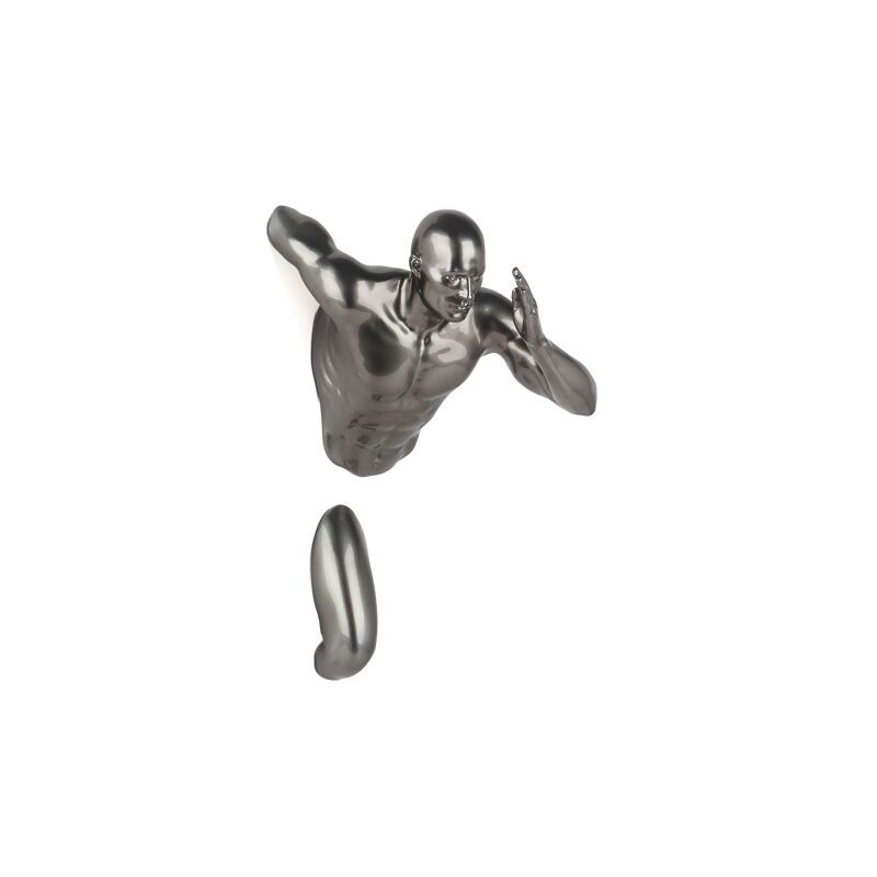 Sculpture en résine 'Man Runner' anthracite accroché au mur Sculpture en résine 'Man Runner' anthracite accroché au mur