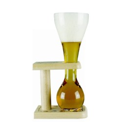 Verre à bière Kwak 33 cl avec socle en bois élégant
