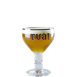 verre à bière Orval 33 cl en calice avec effet ciselé, idéal pour déguster la bière trappiste Orval