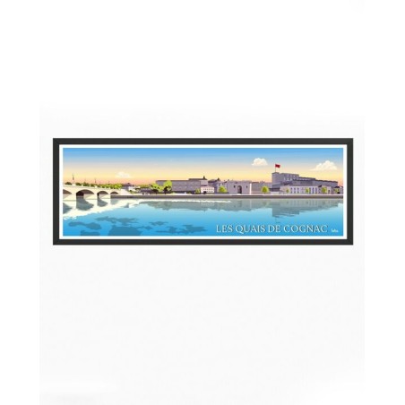 Affiche vintage minimaliste des quais de Cognac, Charente - Décoration murale inspirée du voyage Affiche vintage minimaliste des quais de Cognac, Charente - Décoration murale inspirée du voyage