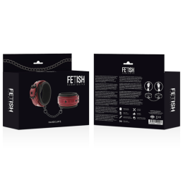 FETISH SUBMISSIVE DARK ROOM - MENOTTES EN CUIR VÉGAN AVEC DOUBLURE EN NÉOPRÈNE FETISH SUBMISSIVE DARK ROOM - MENOTTES EN CUIR VÉGAN AVEC DOUBLURE EN NÉOPRÈNE