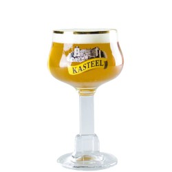 verre Kasteel 25 cl à pied avec bordure dorée et château emblématique floqué