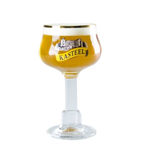 verre Kasteel 25 cl à pied avec bordure dorée et château emblématique floqué