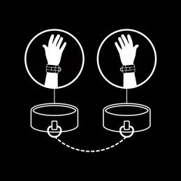 FETISH SUBMISSIVE - MENOTTES EN CUIR VÉGÉTALIEN AVEC DOUBLURE EN NOPRÈNE