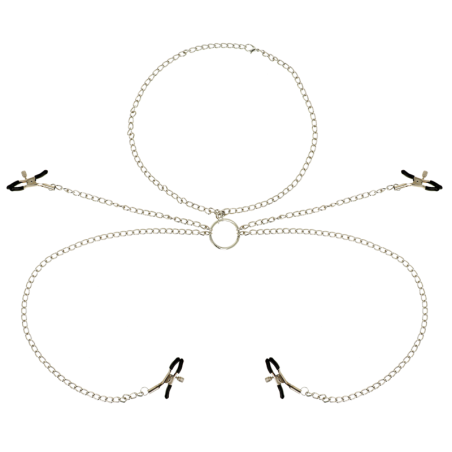 OHMAMA FETISH 4 PINCES À TÉTONS AVEC COLLIER CHAÎNE OHMAMA FETISH 4 PINCES À TÉTONS AVEC COLLIER CHAÎNE