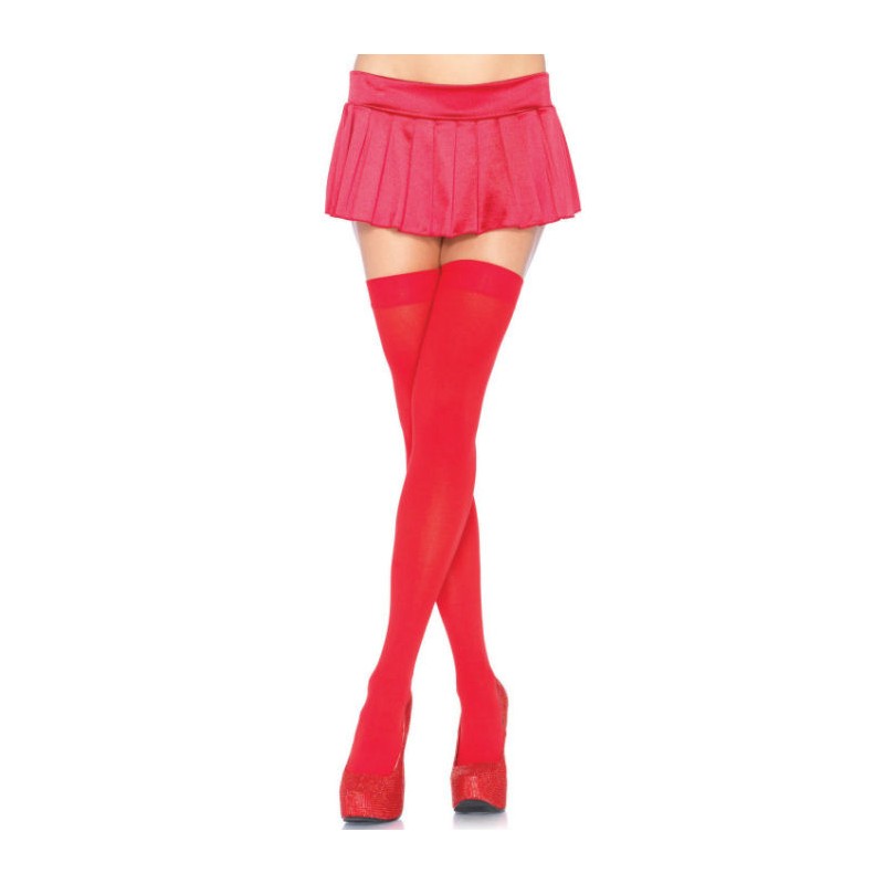 LEG AVENUE - CUISSES HAUTES EN NYLON ROUGE LEG AVENUE - CUISSES HAUTES EN NYLON ROUGE