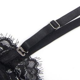 SUBBLIME - 955502 BODY EN DENTELLE AVEC NŒUDS ET JARRETELLES NOIR L/XL