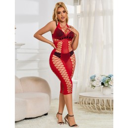 SUBBLIME - 952327 ROBE LONGUE RÉSEILLE ROUGE TAILLE UNIQUE