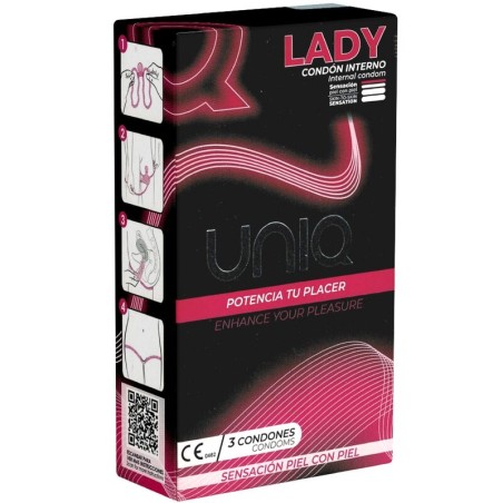 UNIQ - LADY CONDOM PRÉSERVATIFS FÉMININS SANS LATEX AVEC PORTE-JARRETELLES 3 UNITÉS UNIQ - LADY CONDOM PRÉSERVATIFS FÉMININS SANS LATEX AVEC PORTE-JARRETELLES 3 UNITÉS